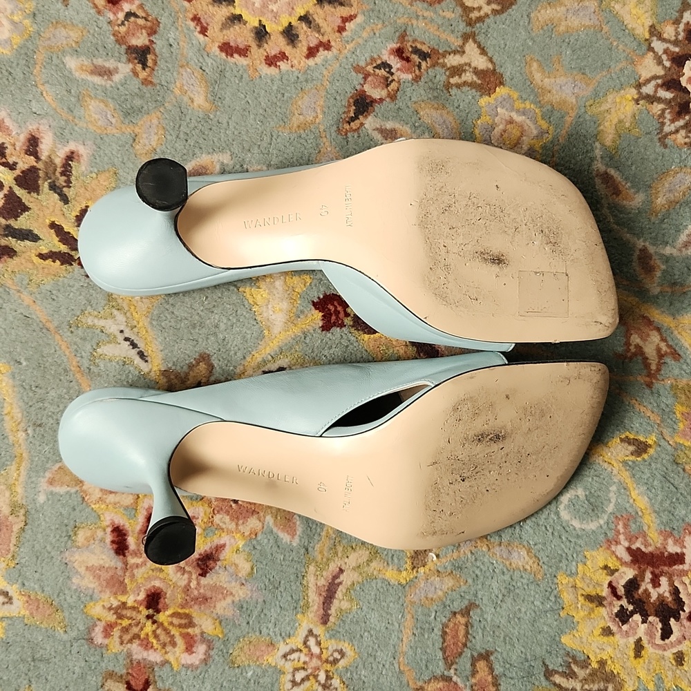 Wandler Square Toe Julio Slip On Thong Mule Heel - image 5